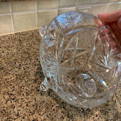 9" crystal bowl with feet 