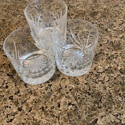 vintage set of 3 crystal old fashion glasses