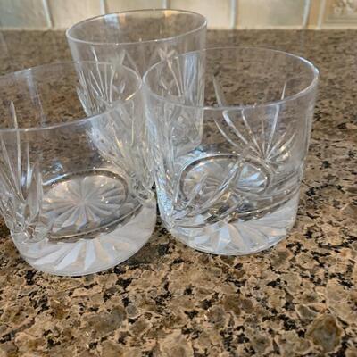 vintage set of 3 crystal old fashion glasses