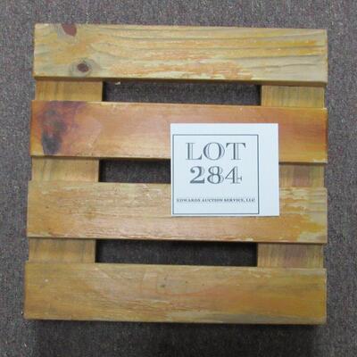 Old Wood Plant Stand on Wheels