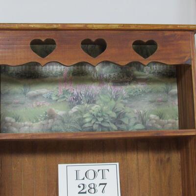 Wood Wall Shelf With 2 Shelves and Key Holders