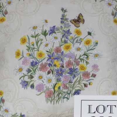 Nice Floral and Butterfly Embroidered Pillow Case/Pillow
