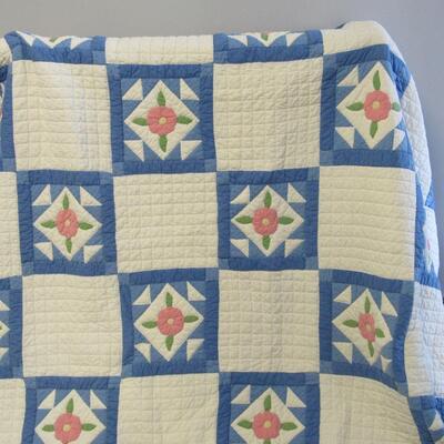 Nice Part Hand Sewn Part Machine Sewn Quilt 70" x 80"
