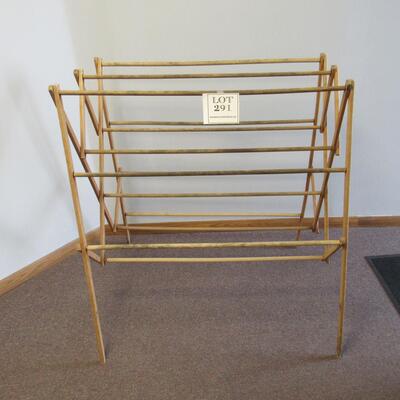 Vintage Wood Hang Dry Clothes Dryer With Rid-Jid Space Saver Advertising On Side