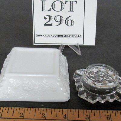 Westmoreland Paneled Grape Ashtray and Fostoria American Small Ashtray