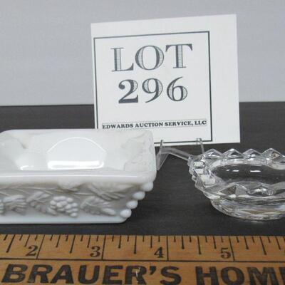 Westmoreland Paneled Grape Ashtray and Fostoria American Small Ashtray