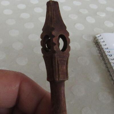 Very Interesting Antique Hand Painted Spoon With Carved Ball Inside Handle Most Likeky Sweden 