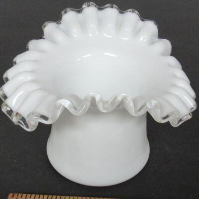 Fenton Silvercrest Large Hat Vase