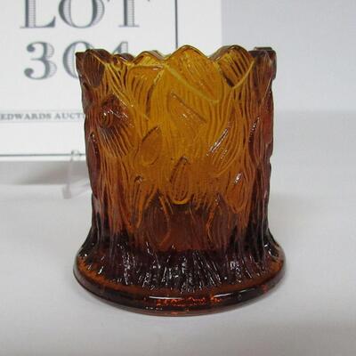 Amber Tree Trunk Toothpick Holder