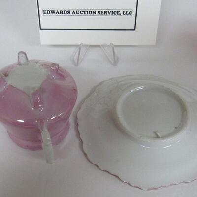 Little Pink Luster Fancy Cup and Saucer, Souvenir of West Superior, WI 