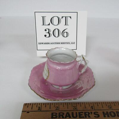 Little Pink Luster Fancy Cup and Saucer, Souvenir of West Superior, WI 