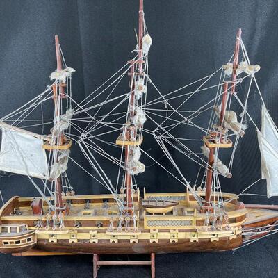 USS constitution wood model, sailboat, sailing ship