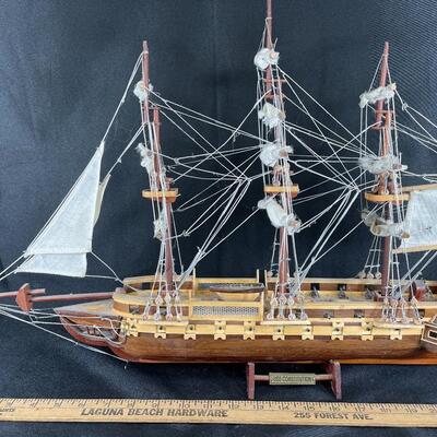 USS constitution wood model, sailboat, sailing ship