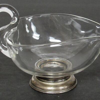 Vintage Glass Swan Candy Dish With Sterling Silver Base