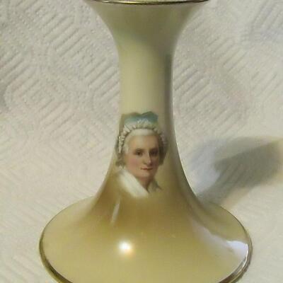 Old George/Martha Washington Candle Holder Fine China 