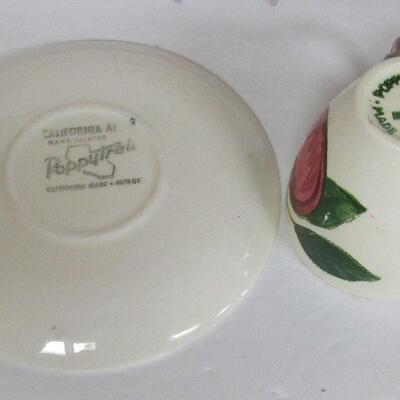 Vintage Metlox Poppytrail Apple Demitasse Cup and Saucer
