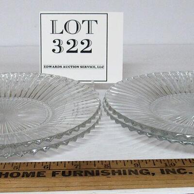 4 Heisey Glass Ridgeleigh Salad Plates