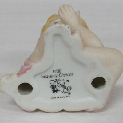 Heavenly Cherubs Small Bisque Angel Figurine