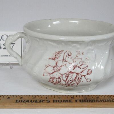 Antique Chamber Pot, Floral Pattern, Marked Builtmore