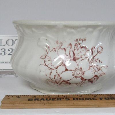 Antique Chamber Pot, Floral Pattern, Marked Builtmore