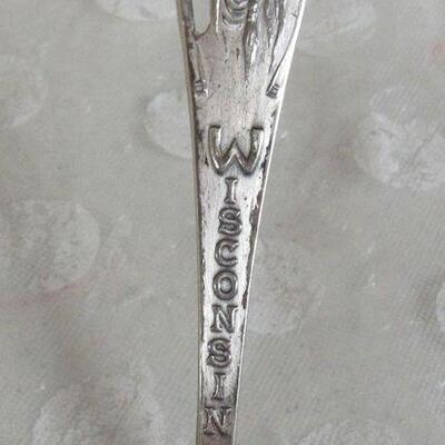 Vintage Sterling Silver WI Dells Native American Spoon, Copper Colored Face