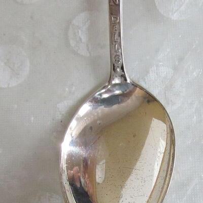 Vintage Sterling Silver WI Dells Native American Spoon, Copper Colored Face