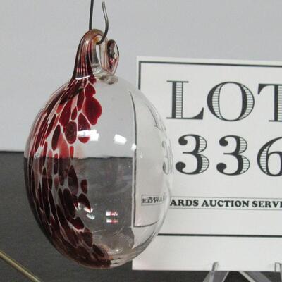 Contemporary Art Glass Plum Shaped Christmas Ornament