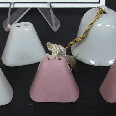 5 Small Christmas Bell Ornaments Made in Japan