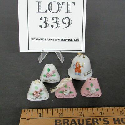5 Small Christmas Bell Ornaments Made in Japan