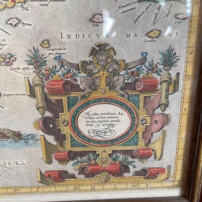 Item 33. Hand drawn and colored map of Arabia, circa 1719, custom frame. 