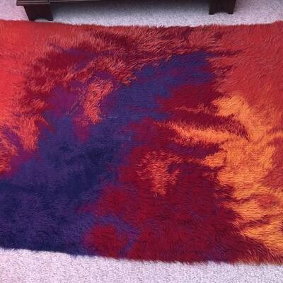 Item 40. Abstract Psychedelic shag rug, circa 1960â€™s. 