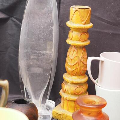 Lot 110 Hand made wooden dutch shoe wine holder, vintage grinder