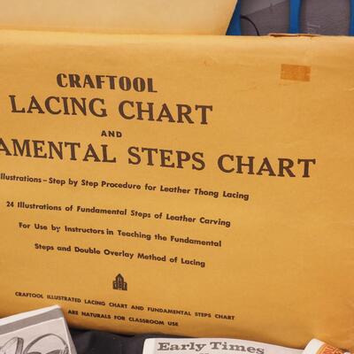 Lot 111 Leather lacing. Leather lacing post, patterns, lots of Leather craft things 