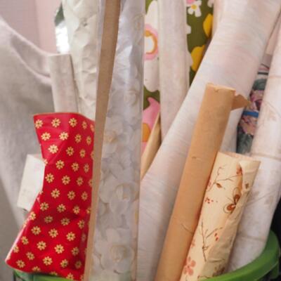 Lot 112  Vintage rolls of Wall Papers, Contact paper, samples, 