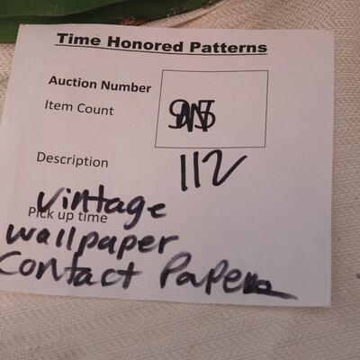 Lot 112  Vintage rolls of Wall Papers, Contact paper, samples, 
