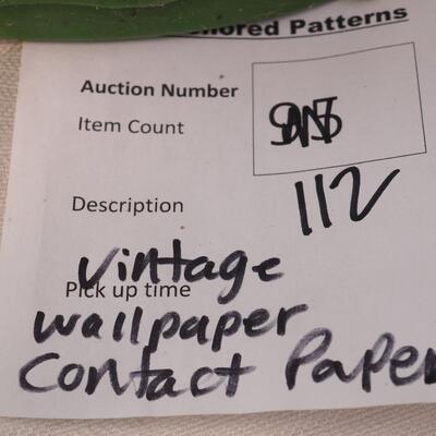 Lot 112  Vintage rolls of Wall Papers, Contact paper, samples, 