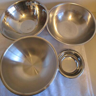 #37 Four Stainless Steel Bowels