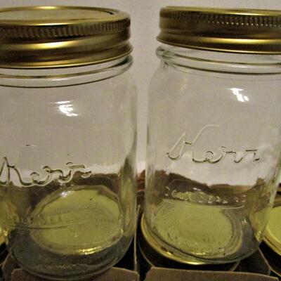 #77 Twelve Pint size canning jars, regular mouth