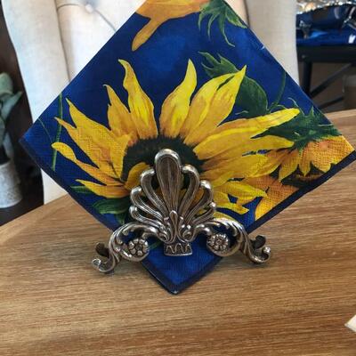 Vintage sterling silver utensil and napkin holder