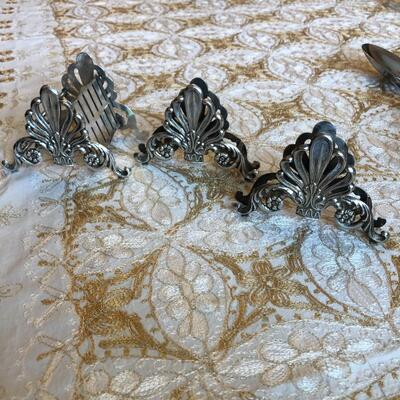 Vintage sterling silver utensil and napkin holder