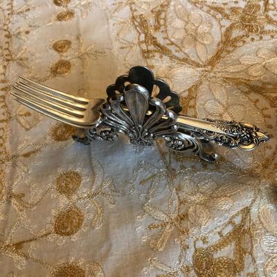 Vintage sterling silver utensil and napkin holder