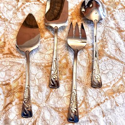 LENOX sterling silver serving utensils with decorative handle