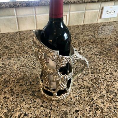 vintage silver wine holder and server