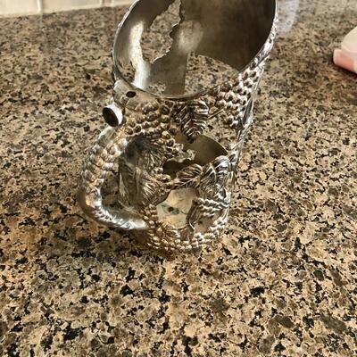 vintage silver wine holder and server