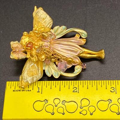 Large Kirks Folly Angel Fairy Brooch Pin