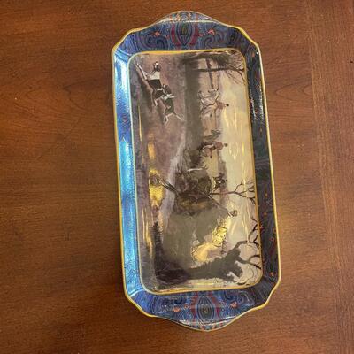 Rare Ralph Lauren King Charles Paisley Sandwich Tray with Berkshire Hunt Scene 