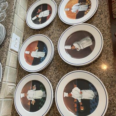 Vintage Guy Buffet Chef Series "Chef Lucien" signed 10 Dinner plates 1999 MINT