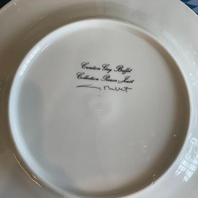 Vintage Guy Buffet "Creation Guy Buffet - Collection Perrier-Jouet" signed 14 Dinner plates 1999 MINT