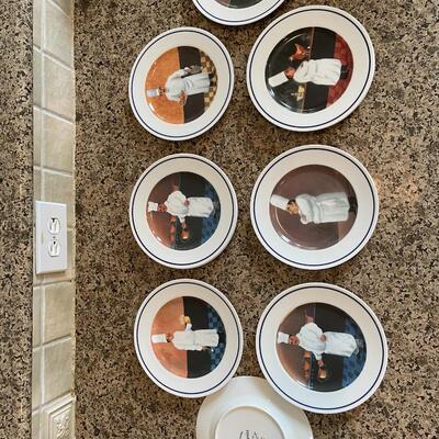 Guy Buffet Chef Series "What's Cooking?" Williams-Sonoma 10 appetizer/salad/desert plates MINT