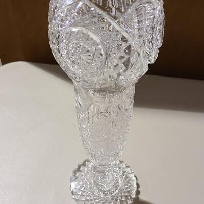 Cut Glass Vase 14"T x 4Â½"W -Item #226